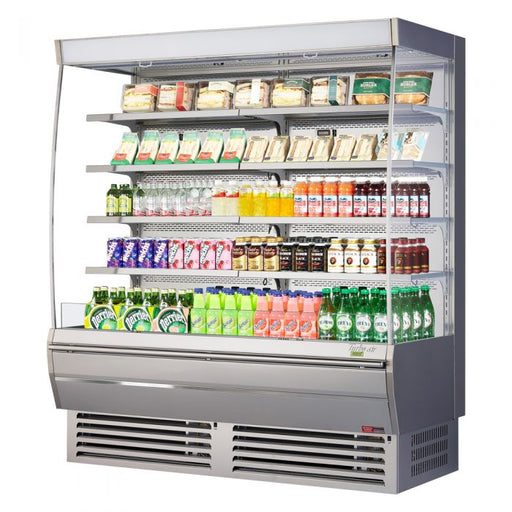 Turbo Air TOM-72DXS-N 68 3/4" Stainless Steel Extra Deep Vertical Open Air Cooler w/ (5) Levels, 115v - Donut-Supplies.Com