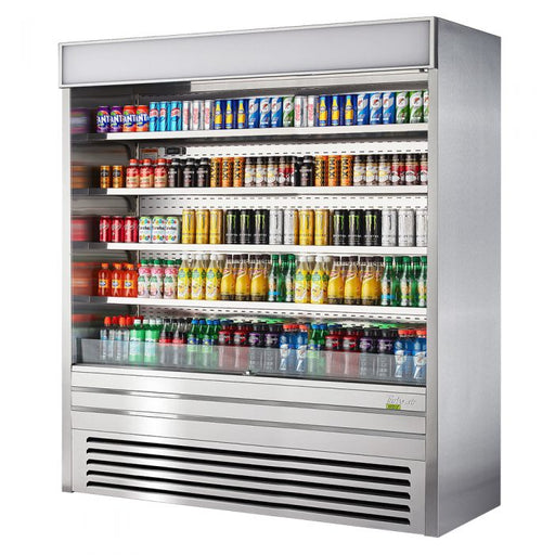 Turbo Air TOM-72ES-N 72" Stainless Steel Vertical Open Air Cooler w/ (5) Levels, 220v/1ph - Donut-Supplies.Com