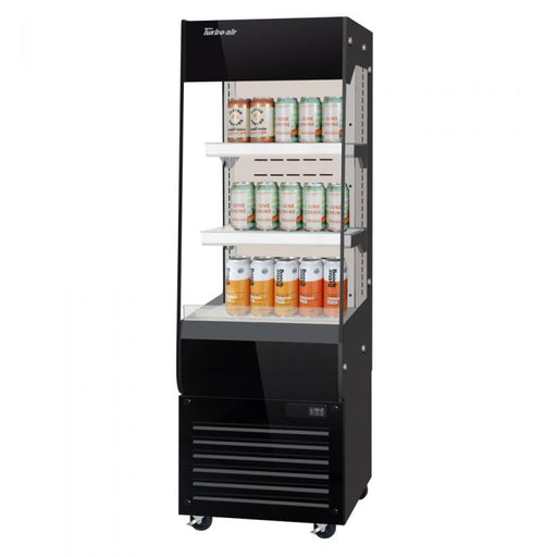 Turbo Air TOM20-60N-B 19 5/8" Black Vertical Open Air Cooler – 3 Levels, 115v - Donut-Supplies.Com