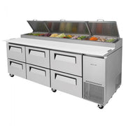 Turbo Air TPR-93SD-D6-N 93" 6 Drawer Pizza Prep Table - Donut-Equipment.com