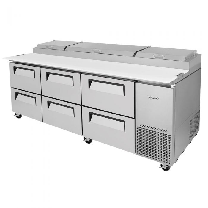 Turbo Air TPR-93SD-D6-N 93" 6 Drawer Pizza Prep Table - Donut-Equipment.com