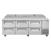 Turbo Air TPR-93SD-D6-N 93" 6 Drawer Pizza Prep Table - Donut-Equipment.com