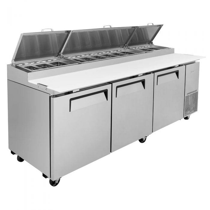 Turbo Air TPR-93SD-N 93" Super Deluxe Refrigerated Pizza Prep Table - Donut-Equipment.com