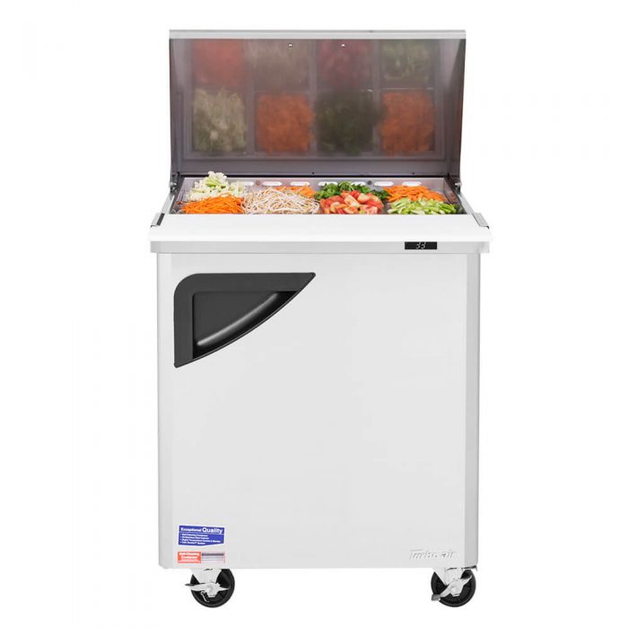 Turbo Air TST-28SD-12-N 28" 1 Door Mega Top Refrigerated Sandwich Prep Table - Donut-Equipment.com