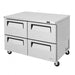 Turbo Air TUR-48SD-D4-N 48 1/4" W Undercounter Refrigerator w/ 2 Sections & 4 Drawers - Donut-Supplies.Com