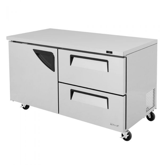 Turbo Air TUR-60SD-D2-N 60 1/4" W Undercounter Refrigerator w/ 2 Section, 1 Door & 2 Drawers - Donut-Equipment.com
