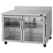 Turbo Air PWR-48-G-N 48 1/4" Worktop Refrigerator w/ 2 Sections, 2 Glass Doors - Donut-Supplies.Com