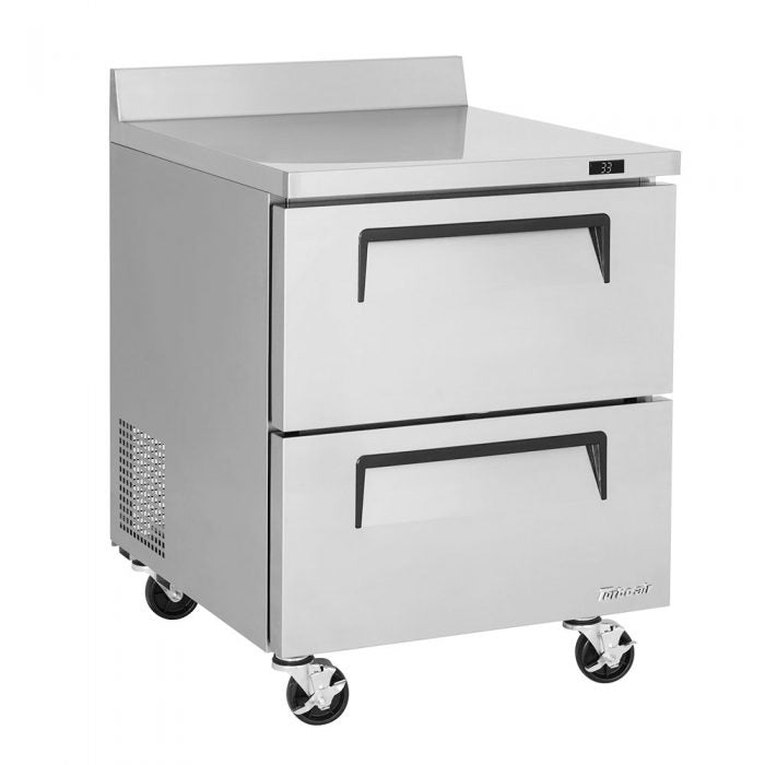 Turbo Air TWR-28SD-D2-N 27 1/2" Super Deluxe Worktop Refrigerator w/ (1) Section, 2 Drawers - Donut-Supplies.Com