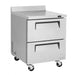 Turbo Air TWR-28SD-D2-N 27 1/2" Super Deluxe Worktop Refrigerator w/ (1) Section, 2 Drawers - Donut-Supplies.Com