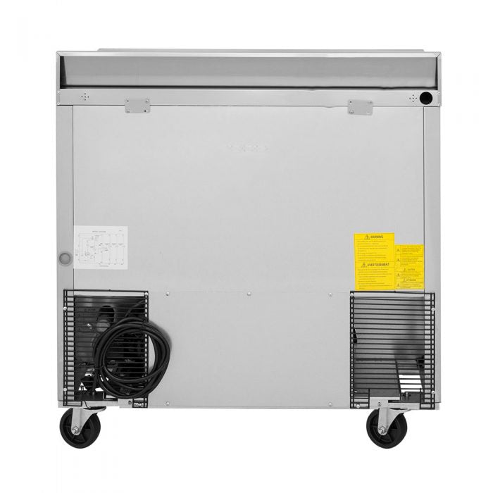 Turbo Air TWR-36SD-N6 36 1/4" Super Deluxe Worktop Refrigerator w/ (1) Section, 1 Solid Door - Donut-Supplies.Com