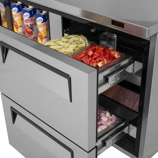 Turbo Air TWF-48SD-D2-N 48 1/4" Super Deluxe Worktop Freezer w/ (2) Sections, 2 Drawers & 1 Solid Door - Donut-Supplies.Com