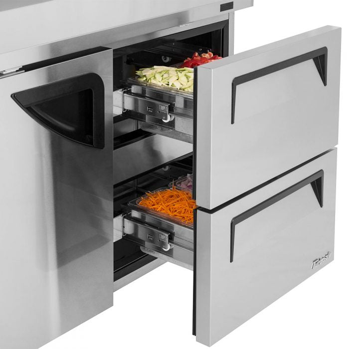Turbo Air TWF-48SD-D2-N 48 1/4" Super Deluxe Worktop Freezer w/ (2) Sections, 2 Drawers & 1 Solid Door - Donut-Equipment.com