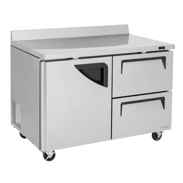 Turbo Air TWR-48SD-D2-N 48 1/4" Super Deluxe Worktop Refrigerator w/ (2) Sections, 2 Drawers & 1 Solid Door - Donut-Supplies.Com