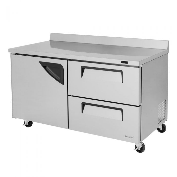 Turbo Air TWR-60SD-D2R-N 60 1/4" Super Deluxe Worktop Refrigerator w/ (2) Sections, 2 Drawers & 1 Solid Door - Donut-Equipment.com