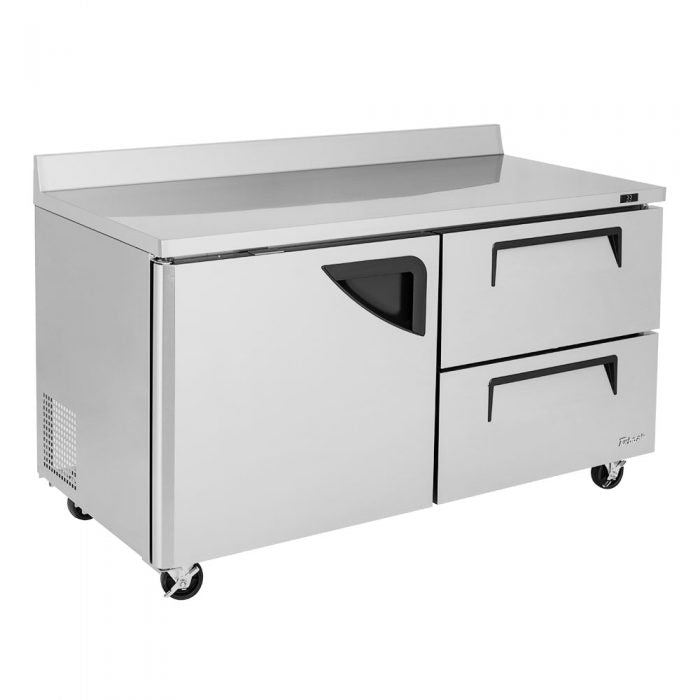 Turbo Air TWR-60SD-D2R-N 60 1/4" Super Deluxe Worktop Refrigerator w/ (2) Sections, 2 Drawers & 1 Solid Door - Donut-Supplies.Com