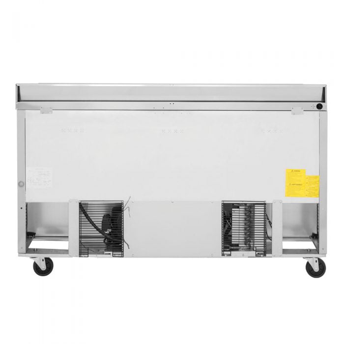 Turbo Air TWR-60SD-N 60 1/4" Super Deluxe Worktop Refrigerator w/ (2) Sections, 2 Solid Doors - Donut-Equipment.com