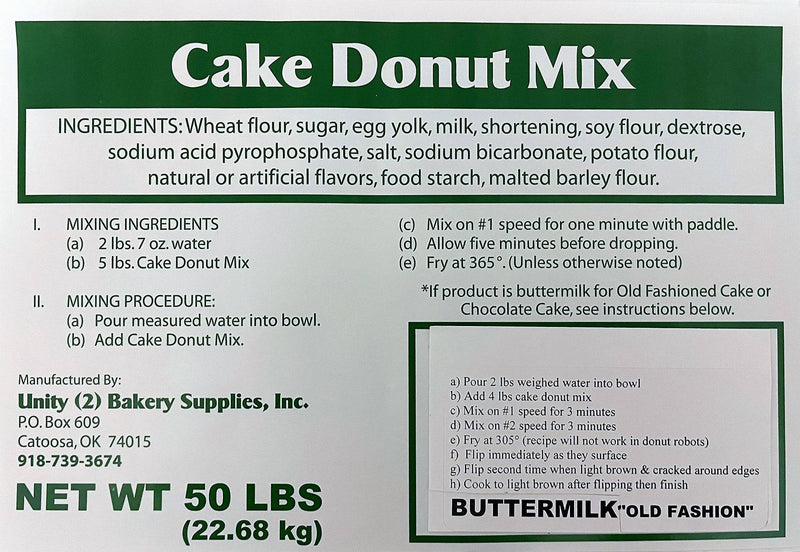 Buttermilk "Old Fashioned Style" Cake Donut Mix  50# - Donut-Supplies.Com
