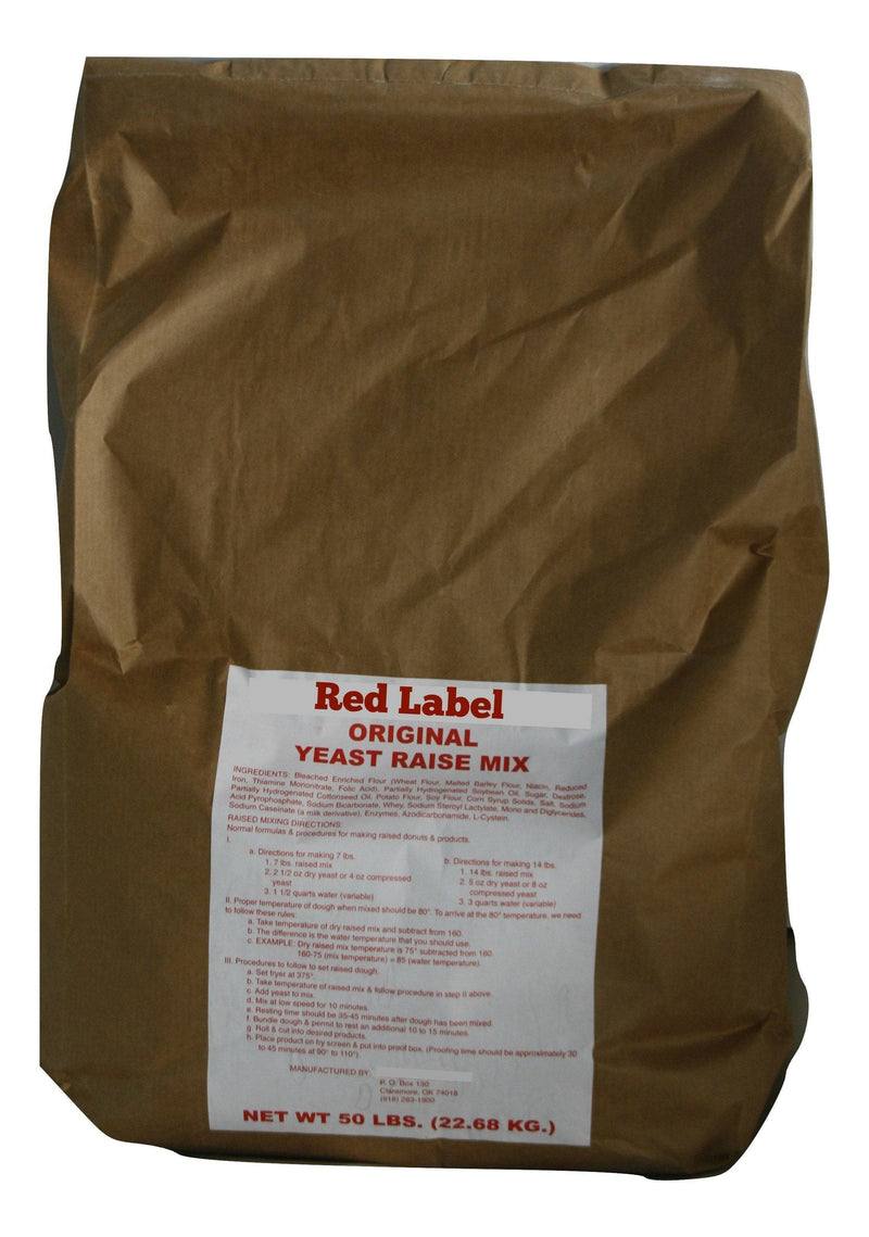 50# Red Label Yeast Raised Donut Mix - Donut-Supplies.Com