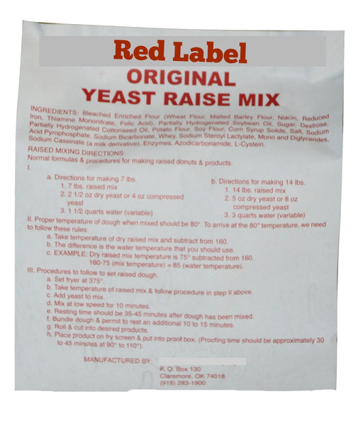 Rapid Rise Red Label Raised Donut Mix- 35# Box- For orders under 200 pounds total - Donut-Supplies.Com