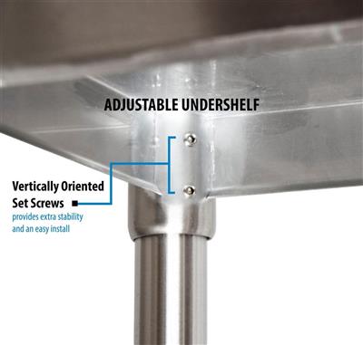 BK Resources 24" x 24" 18 Gauge Stainless Steel Work Table with Galvanized Undershelf – Prep Table - Donut-Equipment.com