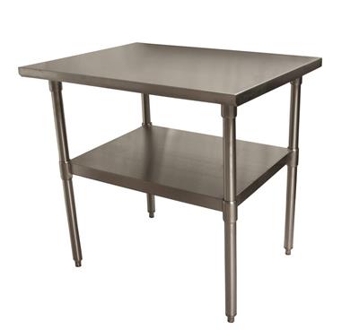 BK Resources 30" x 24" 18 Gauge Stainless Steel Work Table with Galvanized Undershelf – Prep Table - Donut-Equipment.com