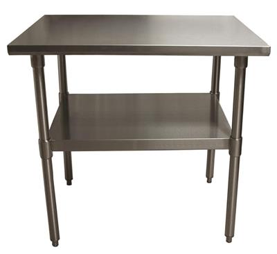 BK Resources 30" x 24" 18 Gauge Stainless Steel Work Table with Galvanized Undershelf – Prep Table - Donut-Equipment.com