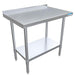 BK Resources 36" x 24" 18 Gauge Stainless Steel Work Table with Undershelf & 1.5" Riser – Prep Table - Donut-Equipment.com