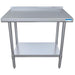 BK Resources 36" x 24" 18 Gauge Stainless Steel Work Table with Undershelf & 1.5" Riser – Prep Table - Donut-Equipment.com