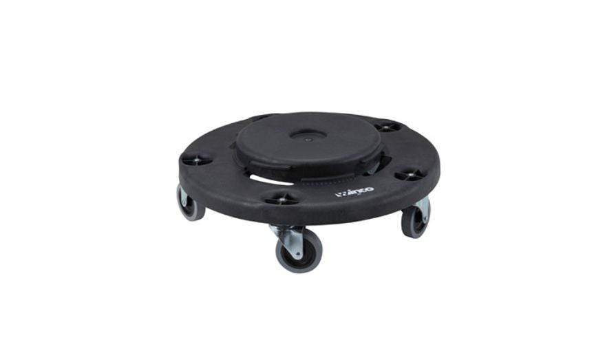 Winco DLR-18 18" Black Heavy-Duty Plastic Dolly