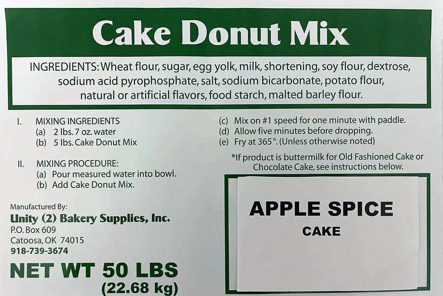 Apple & Spice Cake Donut Mix for (40 Bags or More Bulk Orders)