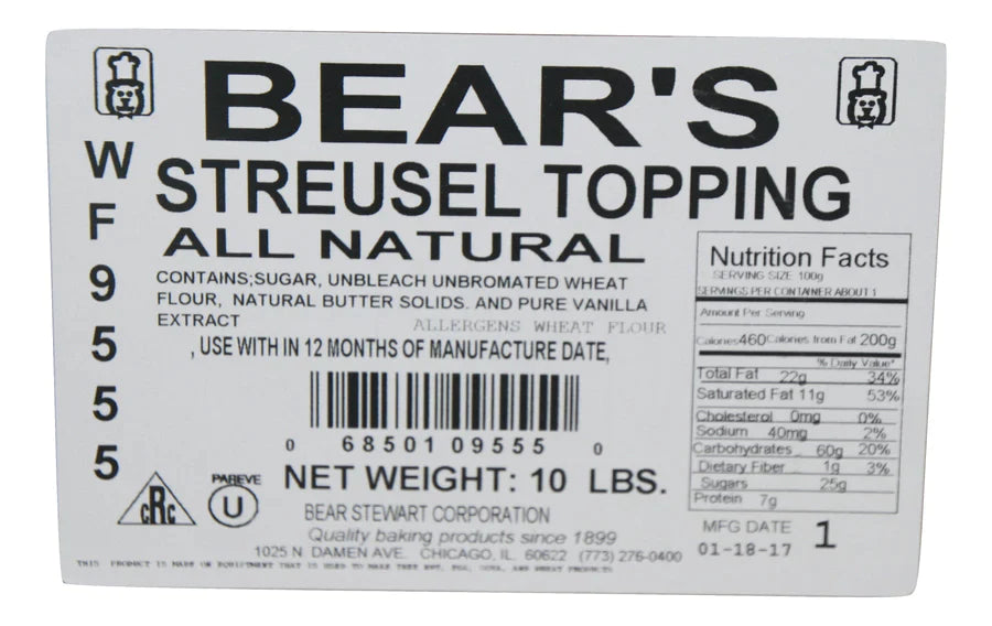 Streusel Topping by Bear Stewart- 10 pounds