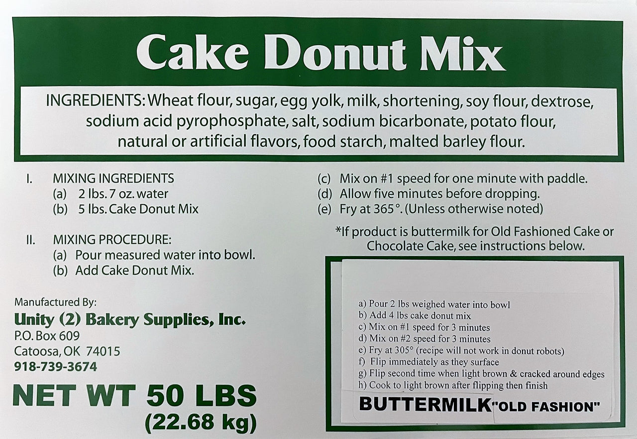 Buttermilk "Old Fashioned Style" Cake Donut Mix  50# for orders over 200 Pounds Total/See Parcel size for smaller quantities