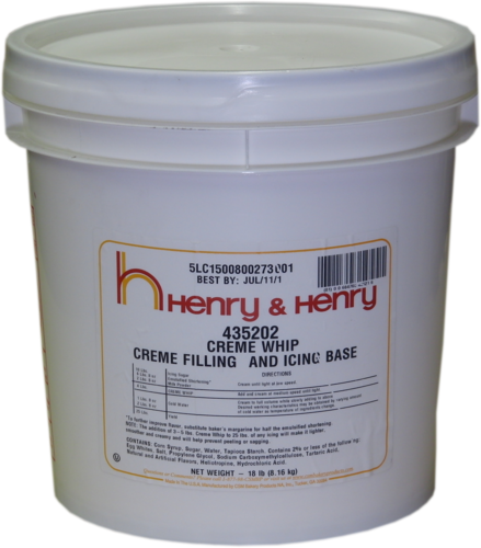 Henry & Henry Marshmallow Creme Whip filling and Icing Base- 18 pounds