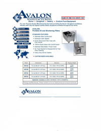 Thumbnail for Avalon ARF20 G  (Gas Fryer) Oil/Shortening Filter 115V